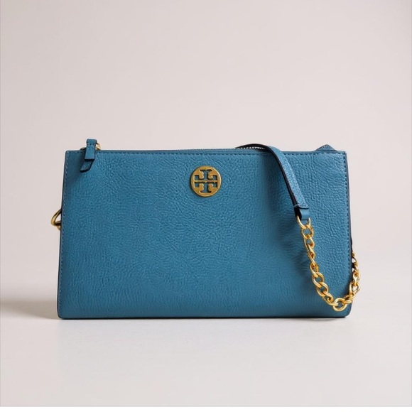 NWOT Tory Burch Mini Leather Everly Crossbody Yonder Blue - Picture 5 of 14